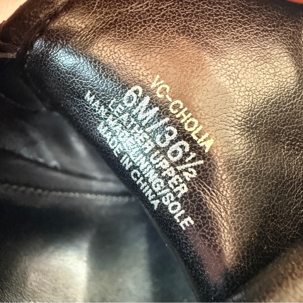 Vince Camuto Cholia Asymmetrical Sandal Bootie Shootie Black Leather Womens 6 - Picture 10 of 11